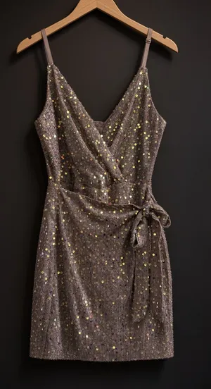 SLEEVELESS SEQUINS WRAP ROMPER Large thumbnail 1