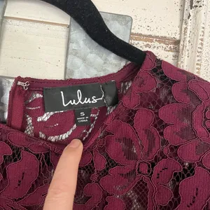 Lulus Enrapturing Elegance Plum Lace Long Sleeve Midi Dress thumbnail 6