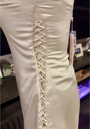 Oh Polly Mini Dress Satin Off White thumbnail 6