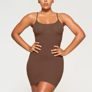 Skims M FITS EVERYBODY SLIP DRESS Jasper Brown NWT thumbnail 2
