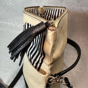 Kate Spade Southport Avenue Maria Ivory Black and Cream Crossbody Satchel Bag thumbnail 6
