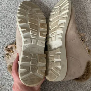 Ana Nelson Fur Lace Up Boots Hiking Sherpa Cream Beige Memory Foam Size 7.5 8 thumbnail 6