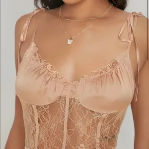Satin Lace Corset Maxi Dress/gown thumbnail 2