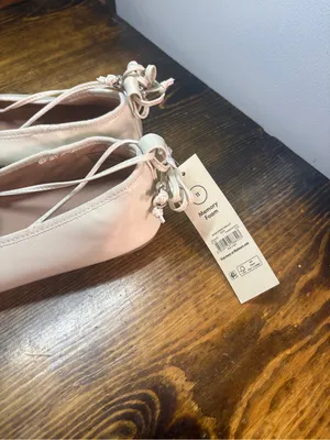 No boundaries beige lace up flats size 11 thumbnail 3