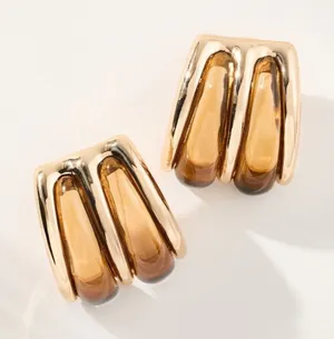 8 Other Reasons Gia Stud Earrings Brown / Gold thumbnail 1