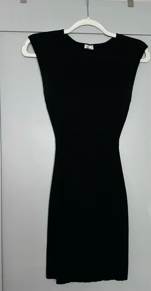 Aritzia Wilfred Free Black Cutout Ribbed Dress thumbnail 1