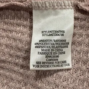 Z Supply Dusty Blush Waffle Knit Thermal Lounge Top Women’s Small thumbnail 3
