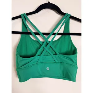 Lululemon Energy Bra Longline Maldives Green Strappy Yoga Bra LW2EB9S Size 4 thumbnail 3