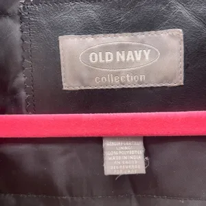 Old Navy Leather Moto Jacket‎ Black Large thumbnail 5