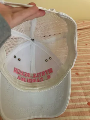 Souvenir Myrtle Beach South Carolina Trucker Hat White Pink thumbnail 2