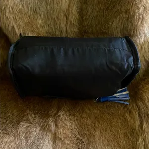 Victoria's Secret Black Cosmetic Bag with Blue Tassel Accent thumbnail 5