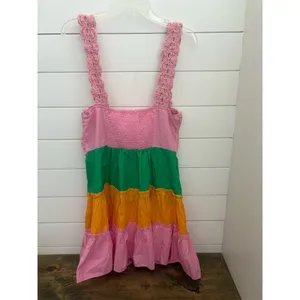 ASOS Women's Size 4 Crochet Color Block Sundress Multicolor Boho‎ thumbnail 6