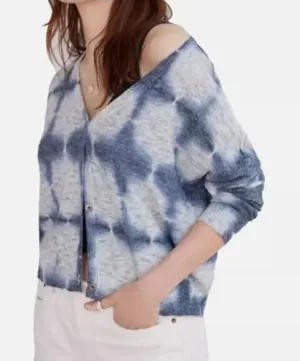 Anthropologie Pilcro EUC Women's Blue Tie-Dye Cardigan Sweater S thumbnail 1