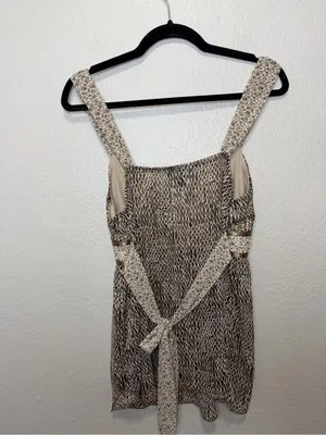 Y2K IZ Byer California Empire Waist Boho Tank Blouse Brown Tagged XL Fits Small thumbnail 2