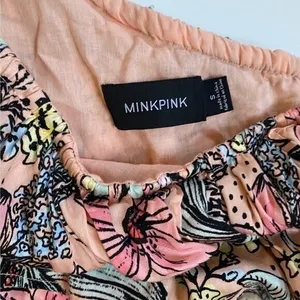 MINKPINK Womens Pink Floral One Shoulder Asymmetric Ruffle Mini Dress‎ Size S thumbnail 12