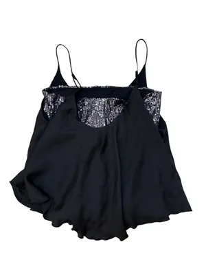 Free People Turn It On Cami Black Sequin Layered Tank Top Size M OB1064843 thumbnail 3