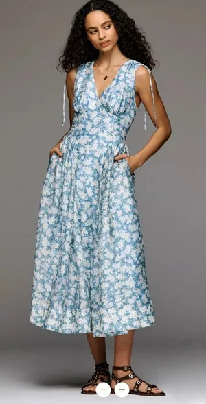 Anthropologie ASTR The Label Emmery V-Neck Midi Dress thumbnail 1