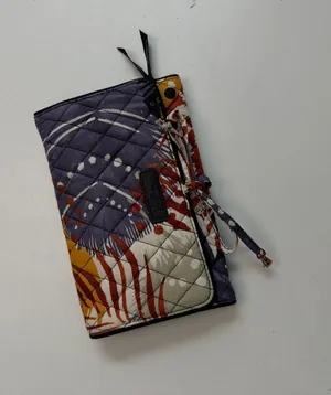 Vera Bradley Jewelry Case Roll Organizer Painted Feathers Print Pattern Abstract thumbnail 1