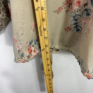 Cato Sheer Floral Leopard Top‎ Boho Blouse Womens Medium Earthy Romantic Indie thumbnail 5