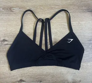 Gymshark Minimal Halterneck Sports Bra Black thumbnail 1