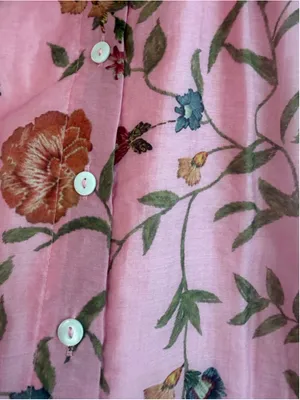 Entro Floral Print Blouse in Pink Size XL thumbnail 6
