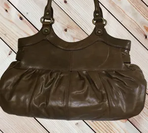 Hype Hobo Women's Olive Green Leather Satchel Bag with Tassel Detail thumbnail 2