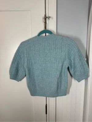 Madewell Cloudsoft Charm Stitch Hazel Sweater Tee xxs mint Blue Preppy juniper thumbnail 6