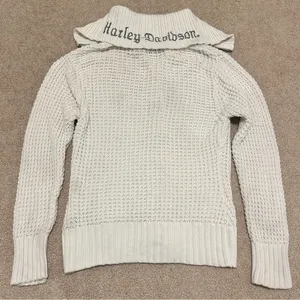 Harley Davidson Women’s Zip Up Sweater Size Medium Y2K Chunky Knit Pullover thumbnail 2