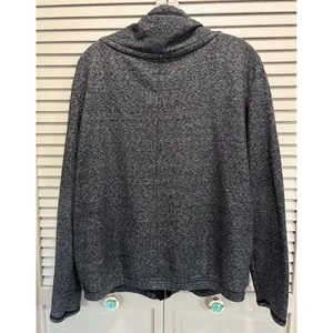 American Eagle Gray Zip Up Sweat Jacket Zip Pockets Snaps Size‎ Large Warm thumbnail 5