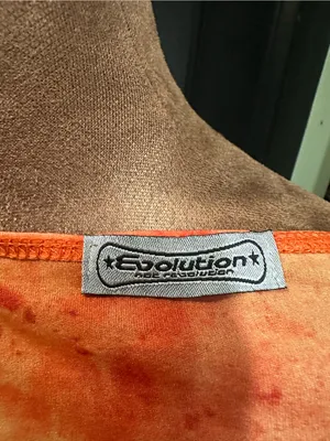 Evolution Fire Red & Orange Ruched Rave Top – Size Small thumbnail 8