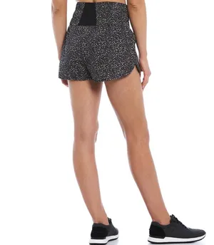 Free People FP Movement The Way Home Run Shorts Black & White Leopard Print thumbnail 3