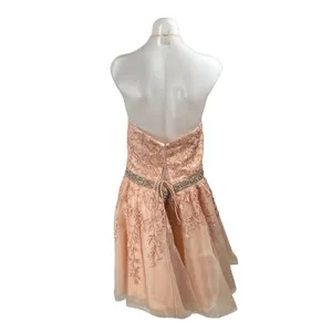 NEW Sherri Hill Pink Tulle Floral Embroidery Embellished Mini A-Line Dress Sz 18 thumbnail 5