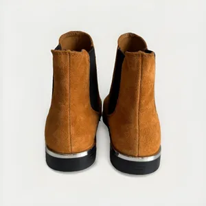 Nine West Tan Suede Chelsea Boots Women's 7.5M Silver Heel New NWOB thumbnail 8