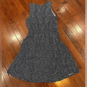 Old Navy navy and white polka dot dress size small thumbnail 4