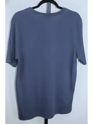 Nike Dri-Fit Slate Blue Big Swoosh Logo T-Shirt Athletic Cut Short Sleeve thumbnail 2
