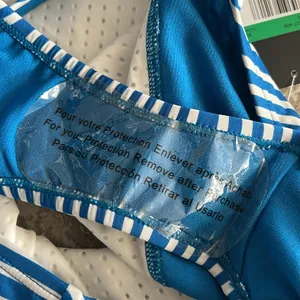 Nike Striped High Waisted Bikini Bottoms, Blue & White Size XL New w/Tag thumbnail 6