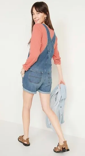 Old Navy Slouchy Straight short overalls thumbnail 3
