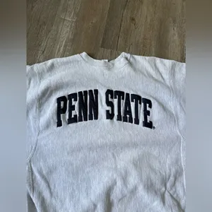 Champion VTG Reverse Weave PENN STATE Sweatshirt Crewneck Embroidered Gray Blue Size S M thumbnail 3