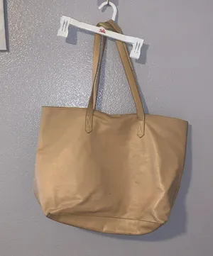 Old Navy Beige Faux Leather Tote Bag thumbnail 3