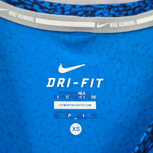 Nike Di Fit Blue Black Print‎ Short Sleeve Active Running Tshirt XS Extra Small thumbnail 5