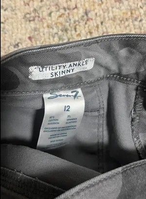 Seven7 Camo 7 Skinny Grey Utility Ankle Pants 6 thumbnail 3