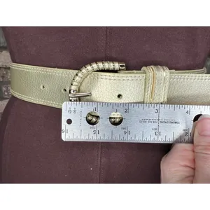 Nine west belt Genuine leather gold y2k small thumbnail 5