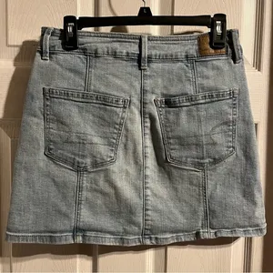 American Eagle Super Stretch High Rise Button Denim Skirt Size‎ 6 Cotton 90’s thumbnail 2