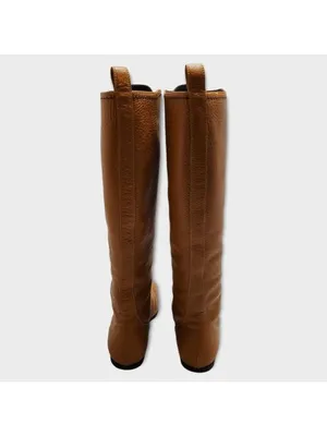 Vicini Tapeet Zipper Tall Leather Boot Front Zip Up Flat Riding Boots Sz 37.5 thumbnail 8