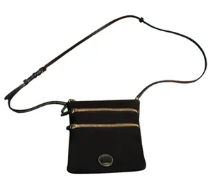 Dooney and Bourke Black Nylon North South Triple Zip Purse Bag thumbnail 1