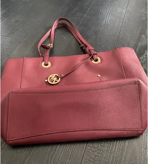 Michael Michael Kors East West Walsh Large Tote Bag Purse Burgundy Leather thumbnail 4
