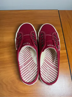 Taos EZ Soul Slip On Canvas Sneaker‎ Shoe Backless Red Comfort Loafer Mule W7.5 thumbnail 6