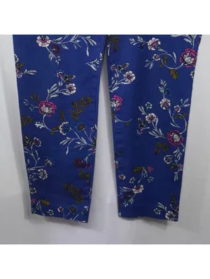 Old Navy Pixie Blue Floral Pants Size 12 thumbnail 3