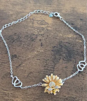 Anthropologie Sterling silver bee daisy bracelet thumbnail 1
