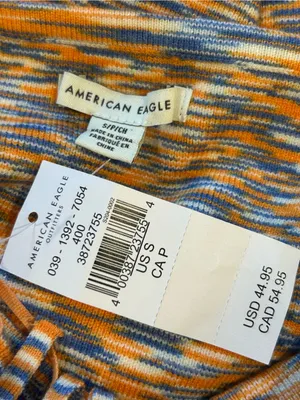 American Eagle Outfitters Orange and Blue Knit Halter Dress New thumbnail 4